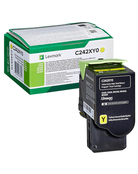 Lexmark C242XY0 Extra High Yield Return Programme Toner cartridge, Yellow