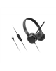 Lenovo USB-A Stereo Headset with Control Box Built-in microphone, Black, Wired, On-Ear