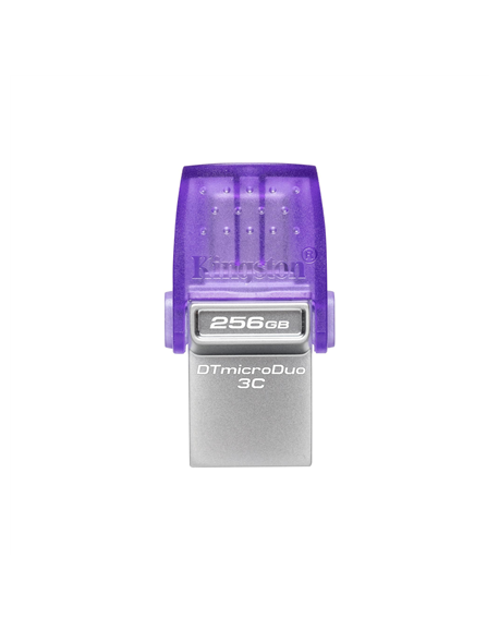 Kingston DataTraveler DT Micro Duo 3C 256 GB, USB Type-C and Type-A, Purple