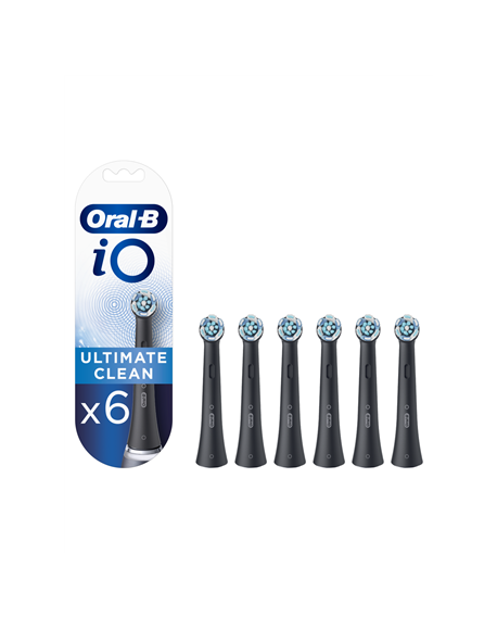 Oral-B Toothbrush replacement iO Ultimate Clean Heads, For adults, Number of brush heads included 6, Black