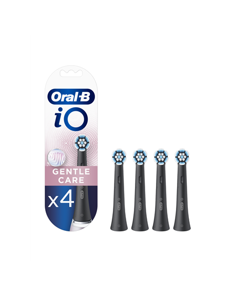 Oral-B Toothbrush replacement iO Gentle Care Heads, For adults, Number of brush heads included 4, Black