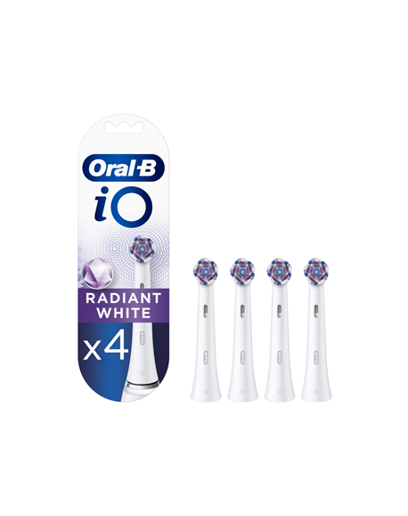 Oral-B Toothbrush replacement iO Radiant White Heads, For adults, Number of brush heads included 4, White