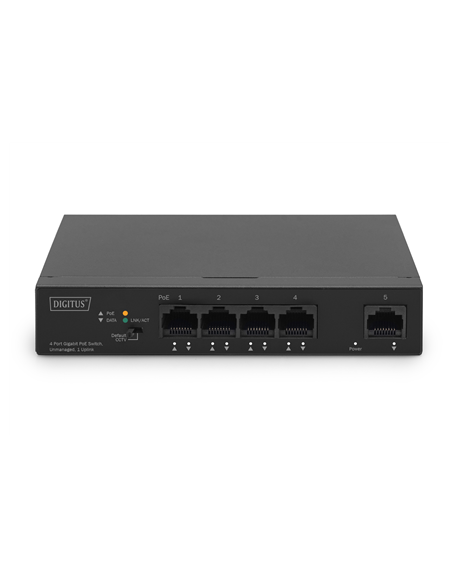 Digitus 4 Port Gigabit PoE Switch DN-95330-1 10/100/1000 Mbps (RJ-45), Unmanaged, Desktop, Ethernet LAN (RJ-45) ports 4