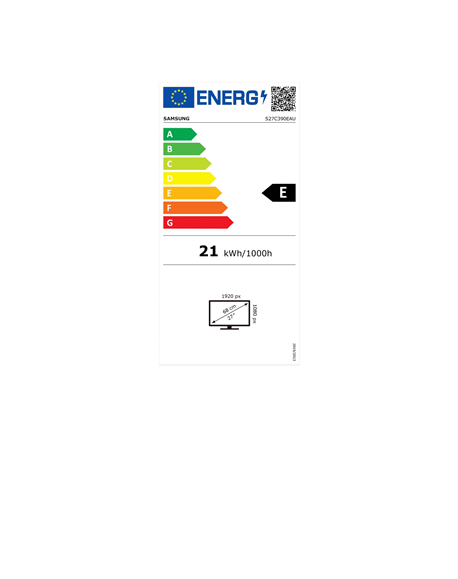 Samsung Curved Monitor LS27C390EAUXEN 27 ", VA, FHD, 1920 x 1080, 16:9, 4 ms, 250 cd/m², Black, 75 Hz, HDMI ports quantity 2