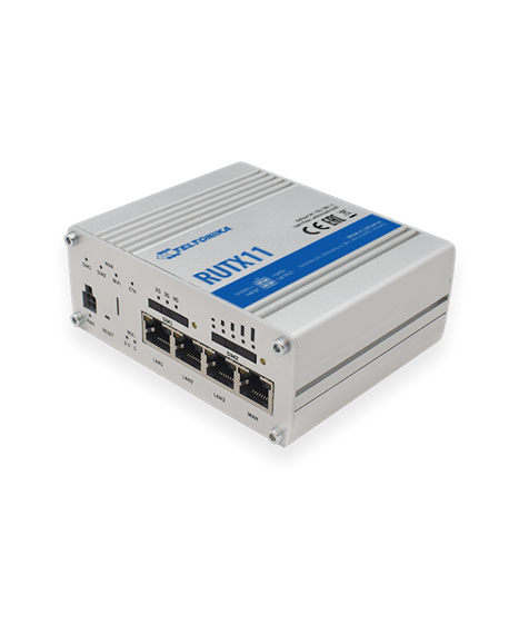 Teltonika Industrial Router 4G LTE Cat6 DualSIM RUTX11 867 Mbit/s, Ethernet LAN (RJ-45) ports 4, 4G, 1, Bluetooth, Antennas: 1x 