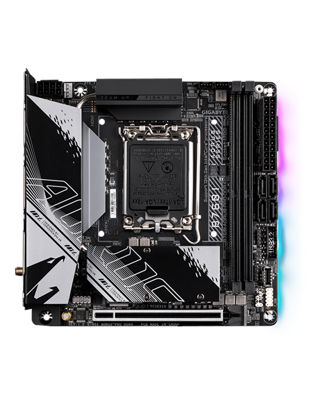 Gigabyte B760I AORUS PRO DDR4 1.0 M/B Processor family Intel, Processor socket LGA1700, DDR4 DIMM, Memory slots 2, Supported har