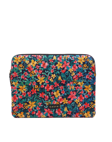 Casyx for MacBook SLVS-000023 Fits up to size 13 ”/14 ", Sleeve, Canvas Flowers Dark, Waterproof