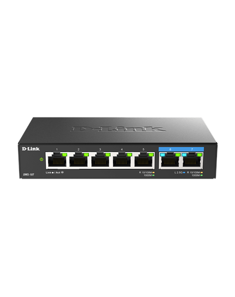 D-Link 7-Port Multi-Gigabit Unmanaged Switch DMS-107/E Unmanaged, Desktop