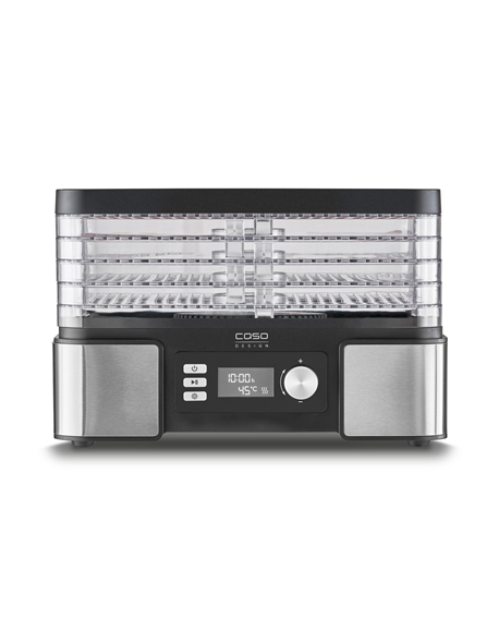 Caso Food Dehydrator DH 450 Power 370-450 W, Number of trays 5, Temperature control, Integrated timer, Black/Stainless Steel