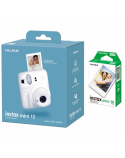 Fujifilm Instax Mini 12 Camera + Instax Mini Glossy (10pl) Caly White