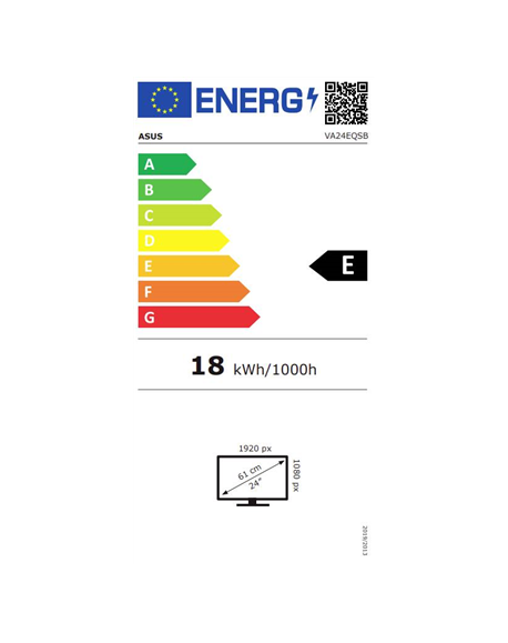 Asus Monitor VA24EQSB 24 ", IPS, FHD, 1920 x 1080, 16:9, 5 ms, 300 cd/m², Black, 75 Hz, HDMI ports quantity 1