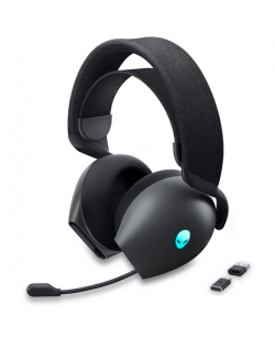 Dell Alienware Dual Mode Wireless Gaming Headset AW720H Over-Ear, Built-in microphone, Dark Side of the Moon, Noise canceling, W