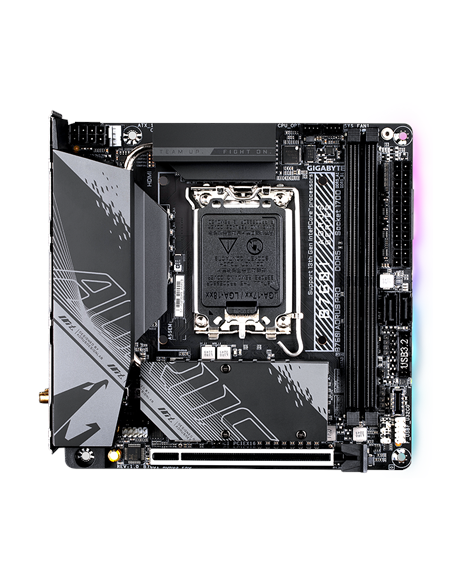 Gigabyte B760I AORUS PRO 1.0 Processor family Intel, Processor socket LGA1700, DDR5 DIMM, Memory slots 2, Supported hard disk dr