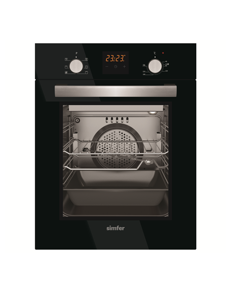 Simfer Oven 4207BERSP 47 L, Black, Easy to clean, Pop-up knobs, Width 45 cm, Built in