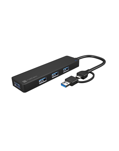 Natec USB 3.0 HUB, Mayfly, 4-Port, Black