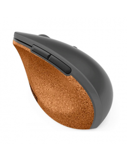 Lenovo Go Wireless Vertical Mouse Wireless optical, Storm grey with natural cork, USB-A, 1 x AA batteries (included)