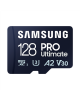 Samsung MicroSD Card PRO Ultimate 128 GB, microSDXC Memory Card, Flash memory class U3, V30, A2, SD adapter