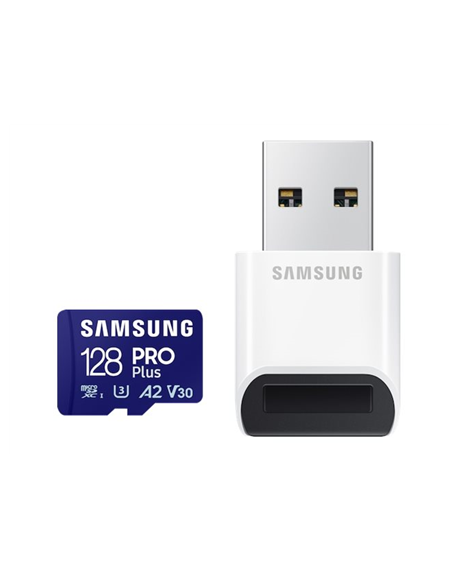 SAMSUNG 128GB, PRO Plus MicroSD Card with SD Adapter, Blue Samsung