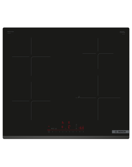 Bosch Hob PIE63KHC1Z Induction Number of burners/cooking zones 4 Touch Timer Black