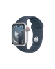 Apple Apple Watch Series 9 GPS + Cellular 41mm Silver Aluminium Case with Storm Blue Sport Band - S/M Apple