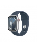 Apple Apple Watch Series 9 GPS + Cellular 41mm Silver Aluminium Case with Storm Blue Sport Band - S/M Apple