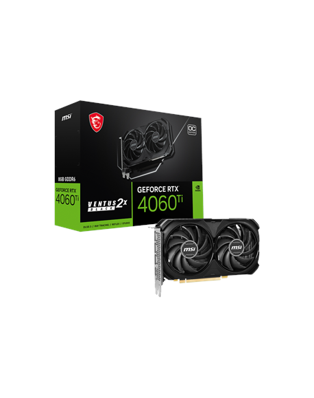 MSI GeForce RTX 4060 Ti VENTUS 2X BLACK 8G OC NVIDIA 8 GB GeForce RTX 4060 Ti GDDR6 HDMI ports quantity 1 PCI Express Gen 4 x16 