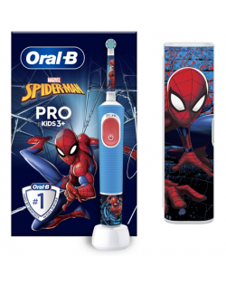 Oral-B Electric Toothbrush with Travel Case Vitality PRO Kids Spiderman Rechargeable For children Number of brush heads included