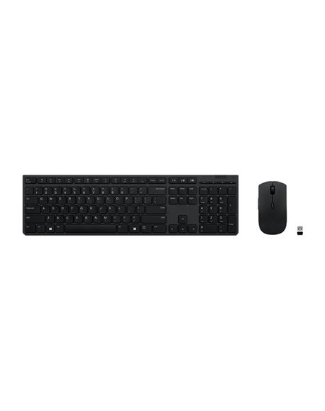 Lenovo Professional Wireless Rechargeable Keyboard and Mouse Combo Keyboard and Mouse Set Wireless Mouse included Estonia Grey B