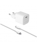 Fixed Mini USB-C Travel Charger USB-C/Lightning Cable