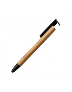 Fixed Pen With Stylus and Stand 3 in 1 Pencil Stylus for capacitive displays Stand for phones and tablets Bamboo