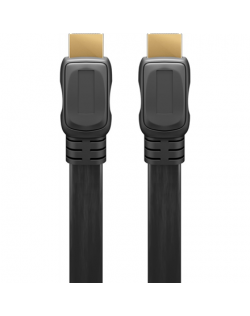 Goobay High Speed HDMI Flat Cable with Ethernet Black HDMI to HDMI 2 m