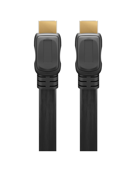 Goobay High Speed HDMI Flat Cable with Ethernet Black HDMI to HDMI 2 m