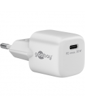 Goobay 59716 USB-C PD GaN Fast Charger Nano (30 W), White Goobay USB-C PD GaN Fast Charger Nano (30 W) 59716