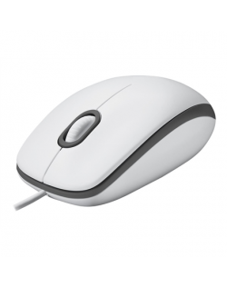 Logitech Mouse M100 Wired White USB-A