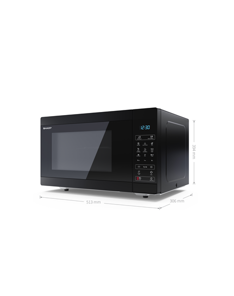 Sharp Microwave Oven with Grill YC-MG81E-B Free standing 28 L 900 W Grill Black