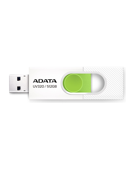 ADATA | USB Flash Drive | UV320 | 512 GB | USB 3.2 Gen1 | White/Green