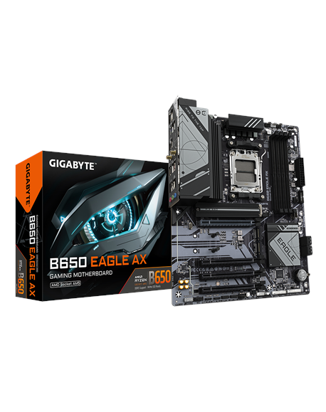 Gigabyte | B650 EAGLE AX | Processor family AMD | Processor socket AM5 | DDR5 | Supported hard disk drive interfaces M.2, SATA |