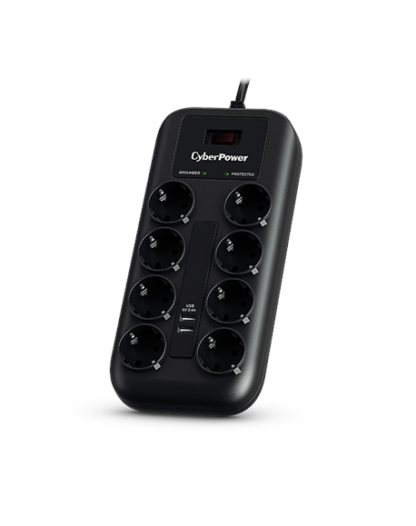 CyberPower | P0820SUF0-DE Surge Protectors | Black