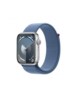 Apple Watch Series 9 GPS 45mm Silver Aluminium Case with Winter Blue Sport Loop