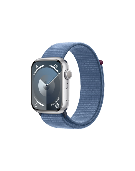 Apple Watch Series 9 GPS 45mm Silver Aluminium Case with Winter Blue Sport Loop