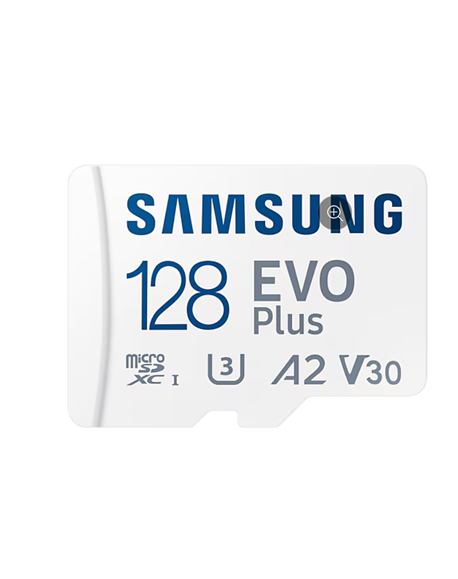 Samsung | MicroSD Card | EVO Plus | 128 GB | microSDXC Memory Card | Flash memory class U3, V30, A2