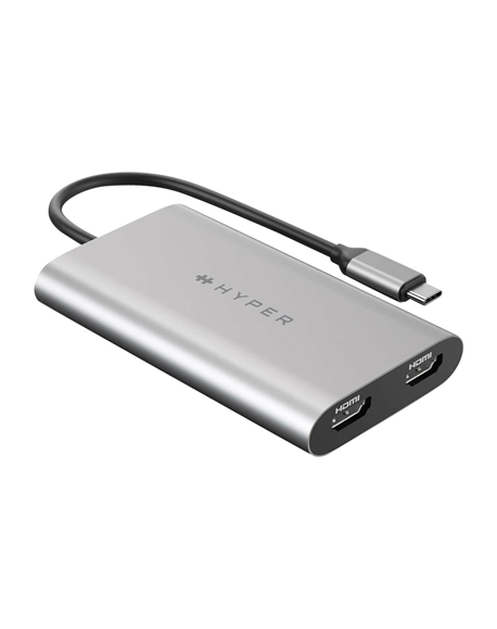 Hyper | HyperDrive Universal USB-C To Dual HDMI Adapter with 100W PD Power Pass-Thru | USB-C to HDMI | Adapter