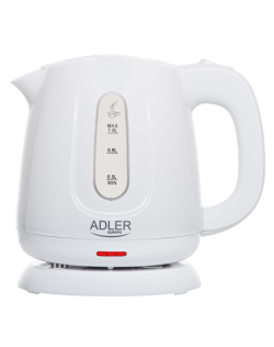 Adler Kettle | AD 1373 | Electric | 850 W | 1 L | Polypropylene | 360° rotational base | White