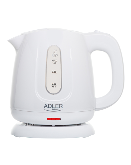 Adler Kettle | AD 1373 | Electric | 850 W | 1 L | Polypropylene | 360° rotational base | White