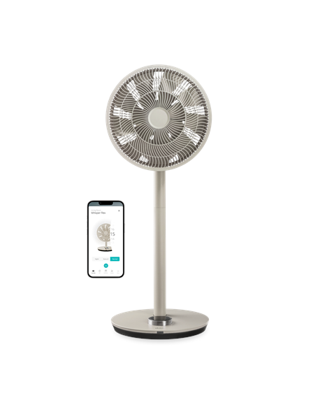 Duux Fan | Whisper Flex Smart | Stand Fan | Greige | Diameter 34 cm | Number of speeds 26 | Oscillation | Yes