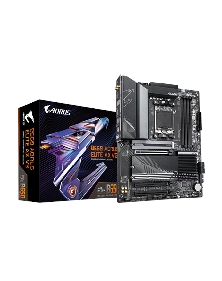 Gigabyte B650 A ELITE AX V2 1.0 | Processor family AMD | Processor socket AM5 | DDR5 DIMM | Supported hard disk drive interfaces