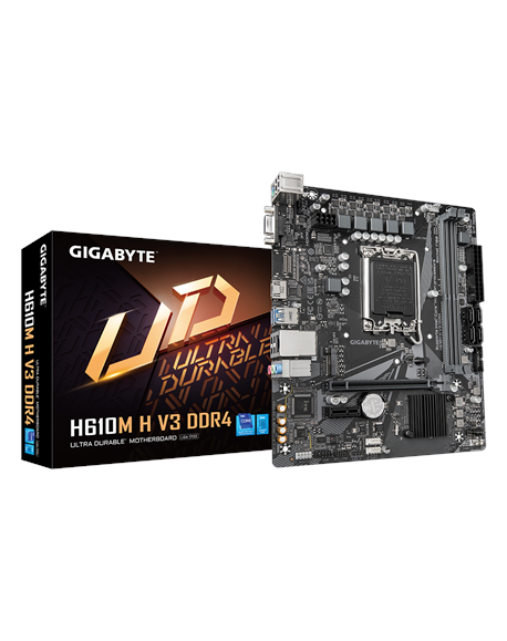 Gigabyte H610M H V3 DDR4 | Processor family Intel | Processor socket LGA1700 | DDR4 DIMM | Supported hard disk drive interfaces 