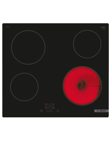 Bosch Hob | PKE61RBA2E | Electric | Number of burners/cooking zones 4 | Touch | Timer | Black