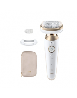 Braun Epilator | 9-011 3D Silk-epil 9 Flex | Operating time (max) 50 min | Number of power levels 2 | Wet & Dry | White/Gold