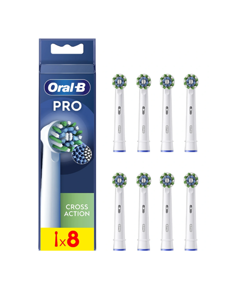 Oral-B | Replaceable toothbrush heads | EB50RX-8 Cross Action Pro | Heads | For adults | Number of brush heads included 8 | Whit